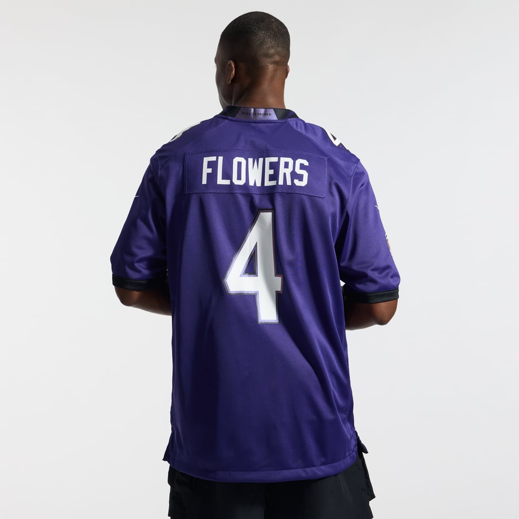 Men's Baltimore Ravens Zay Flowers Purple Team Game Jersey