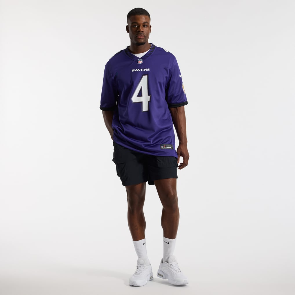 Men's Baltimore Ravens Zay Flowers Purple Team Game Jersey