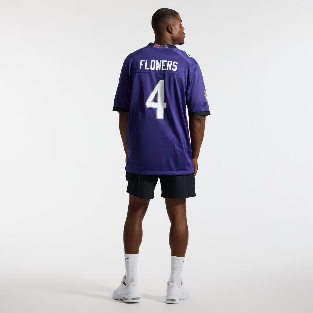 Men's Baltimore Ravens Zay Flowers Purple Team Game Jersey