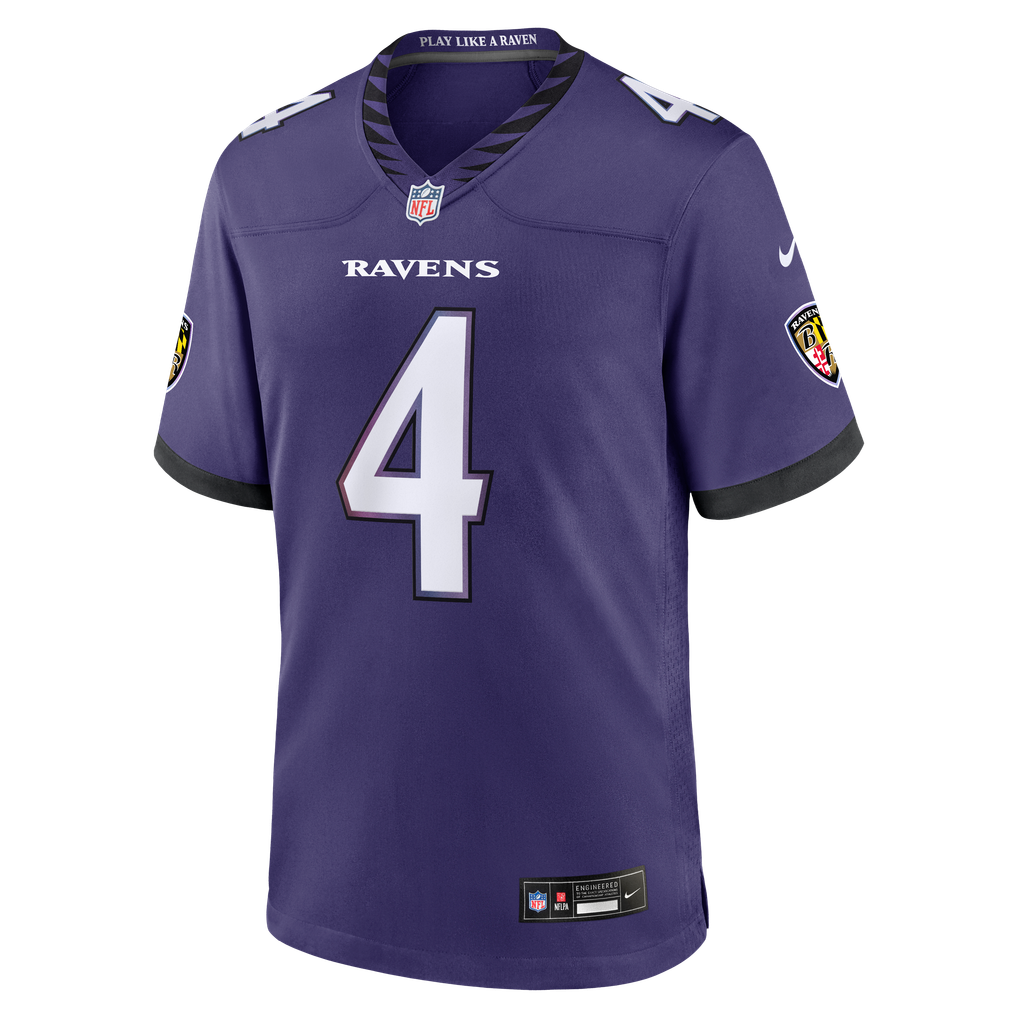 Men's Baltimore Ravens Zay Flowers Purple Team Game Jersey
