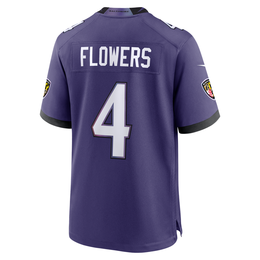 Men's Baltimore Ravens Zay Flowers Purple Team Game Jersey