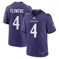 Men's Baltimore Ravens Zay Flowers Purple Team Game Jersey