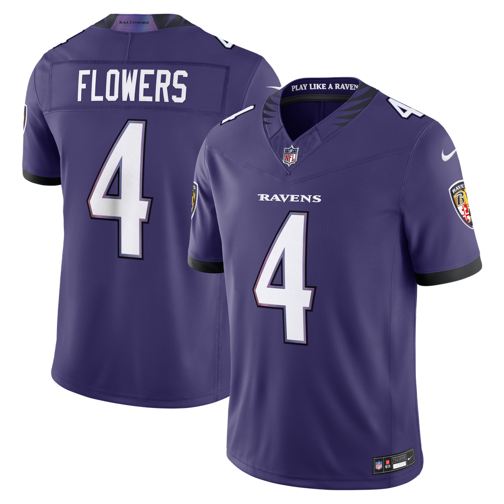 Men's Baltimore Ravens Zay Flowers Purple Team Vapor F.U.S.E. Stitched Limited Jersey