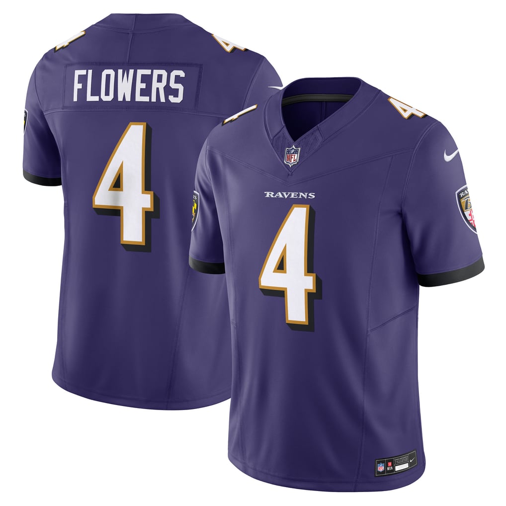 Men's Baltimore Ravens Zay Flowers Purple Vapor F.U.S.E. Limited Jersey