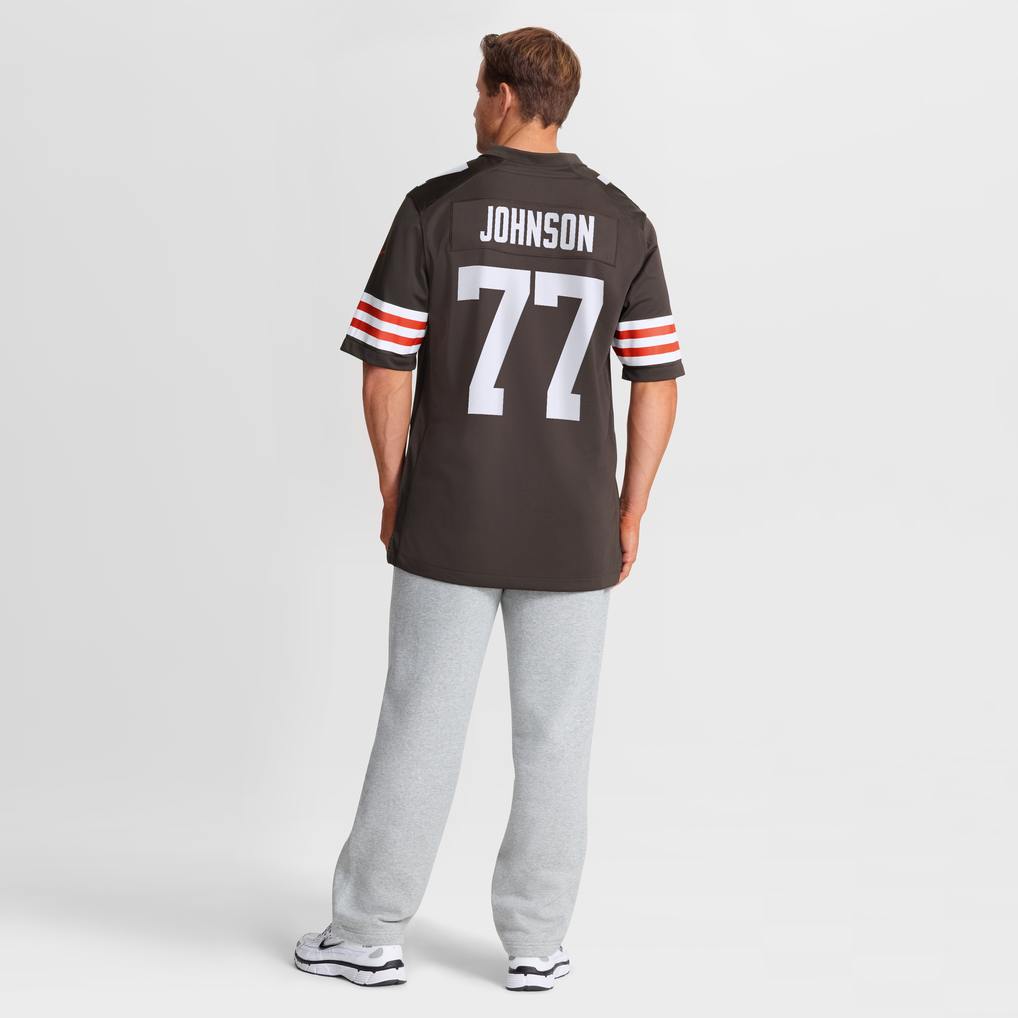 Men's Cleveland Browns Zion Johnson Brown Team Game Jersey