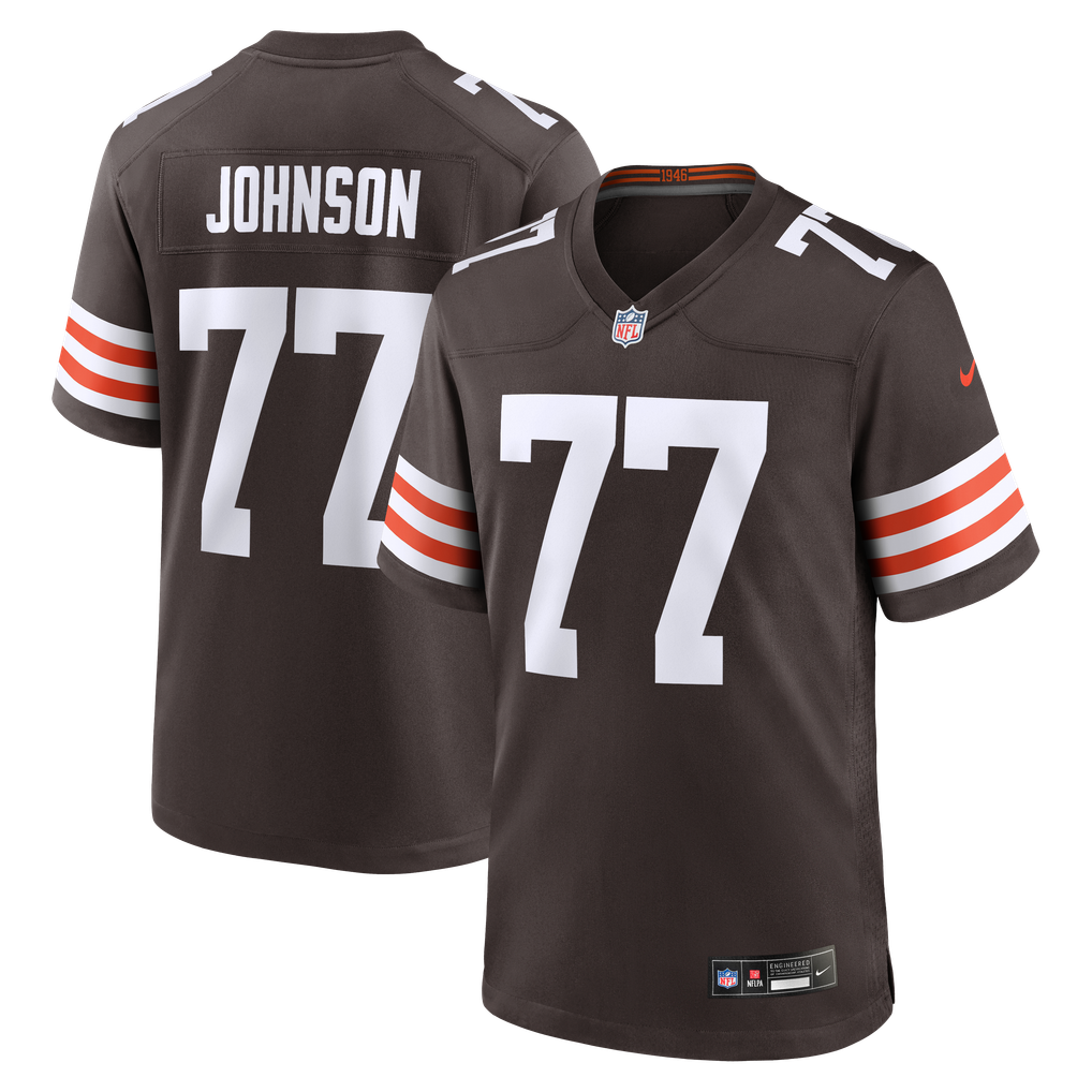 Men's Cleveland Browns Zion Johnson Brown Team Game Jersey