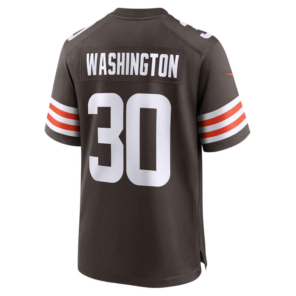 Men's Cleveland Browns Zion Washington Brown Team Game Jersey