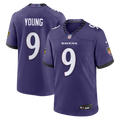 Men's Baltimore Ravens Zion Young Purple Team Game Jersey