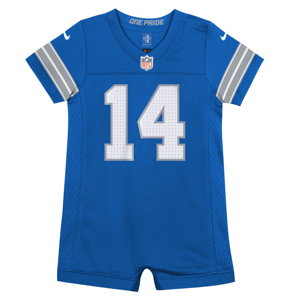 Newborn Detroit Lions Amon-Ra St. Brown Blue Romper Game Jersey