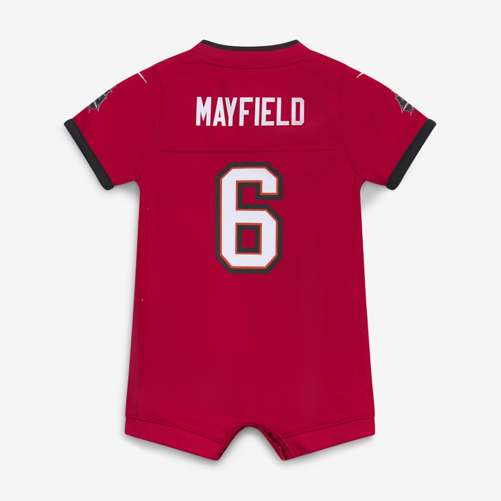 Newborn Tampa Bay Buccaneers Baker Mayfield Red Romper Game Jersey