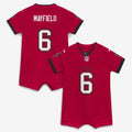 Newborn Tampa Bay Buccaneers Baker Mayfield Red Romper Game Jersey
