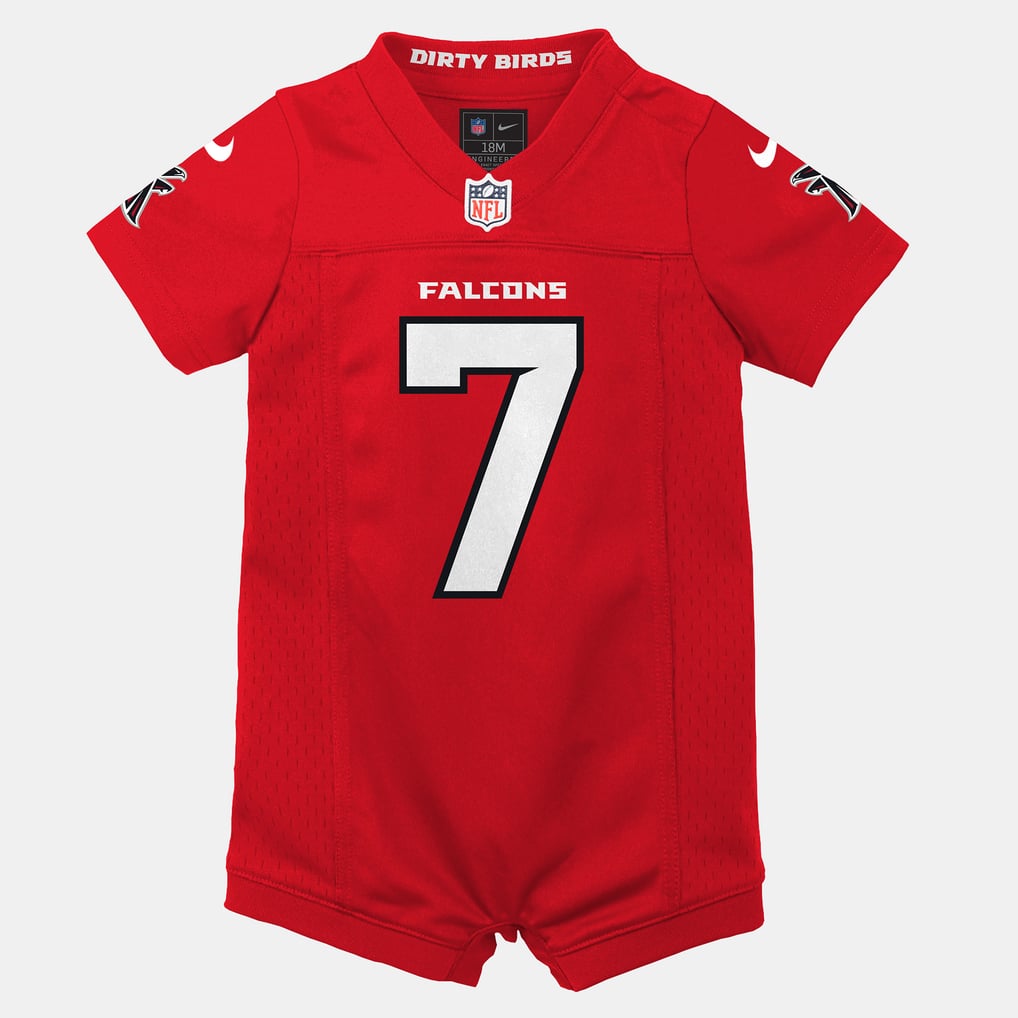 Newborn Atlanta Falcons Bijan Robinson Red Romper Game Jersey