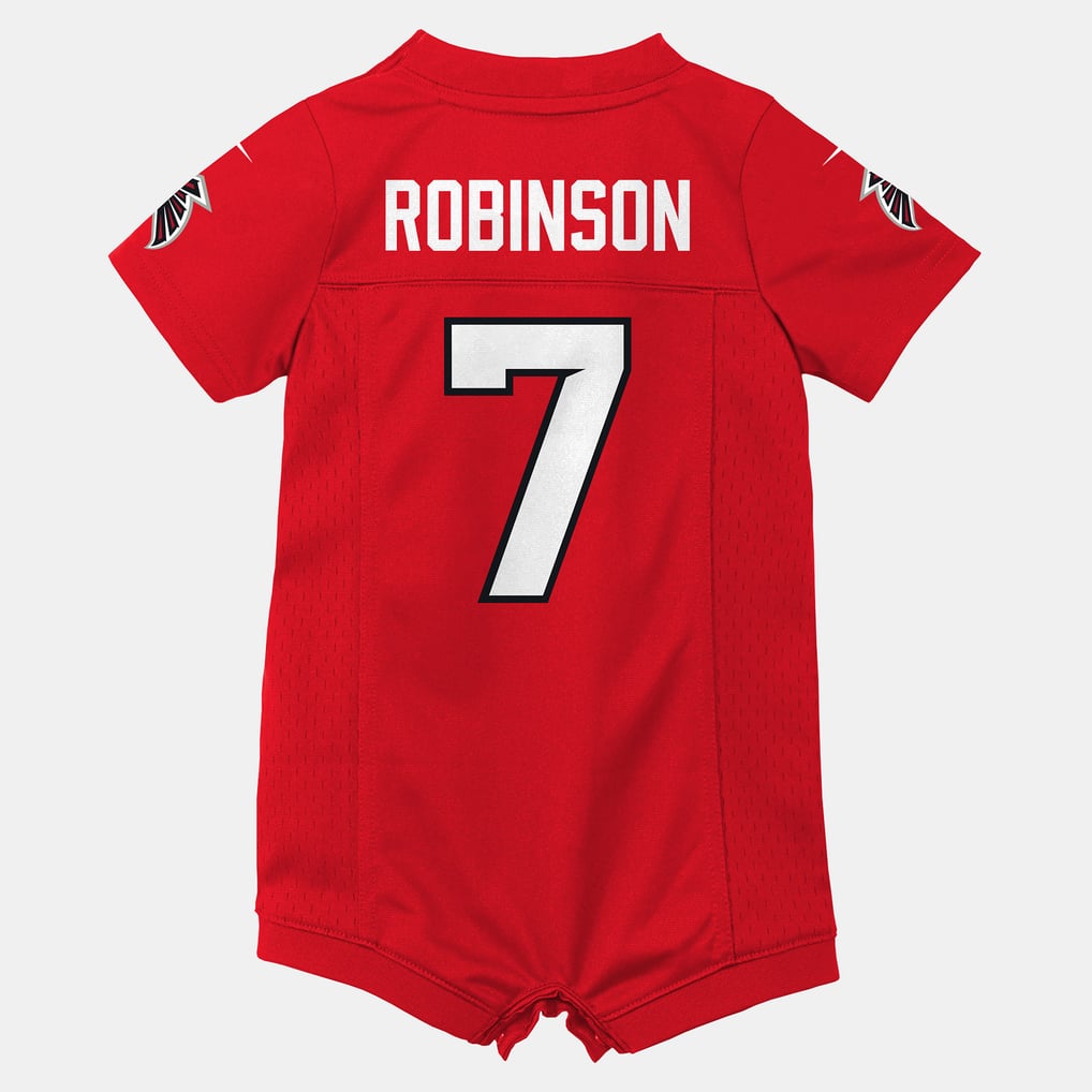 Newborn Atlanta Falcons Bijan Robinson Red Romper Game Jersey