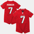 Newborn Atlanta Falcons Bijan Robinson Red Romper Game Jersey
