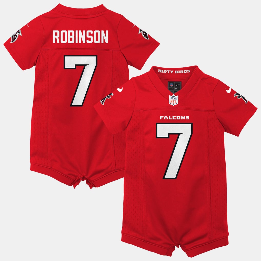 Newborn Atlanta Falcons Bijan Robinson Red Romper Game Jersey