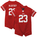 Newborn San Francisco 49ers Christian McCaffrey Scarlet Romper Game Jersey