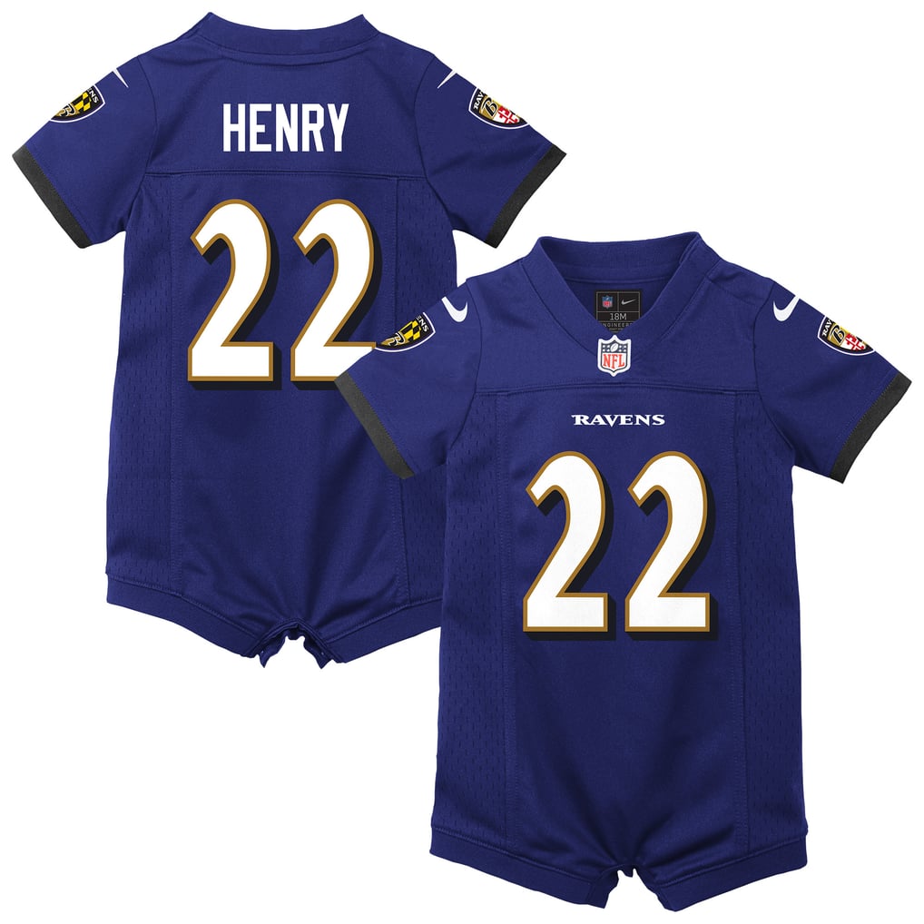 Newborn Baltimore Ravens Derrick Henry Purple Romper Game Jersey