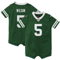 Newborn New York Jets Garrett Wilson Green Romper Game Jersey