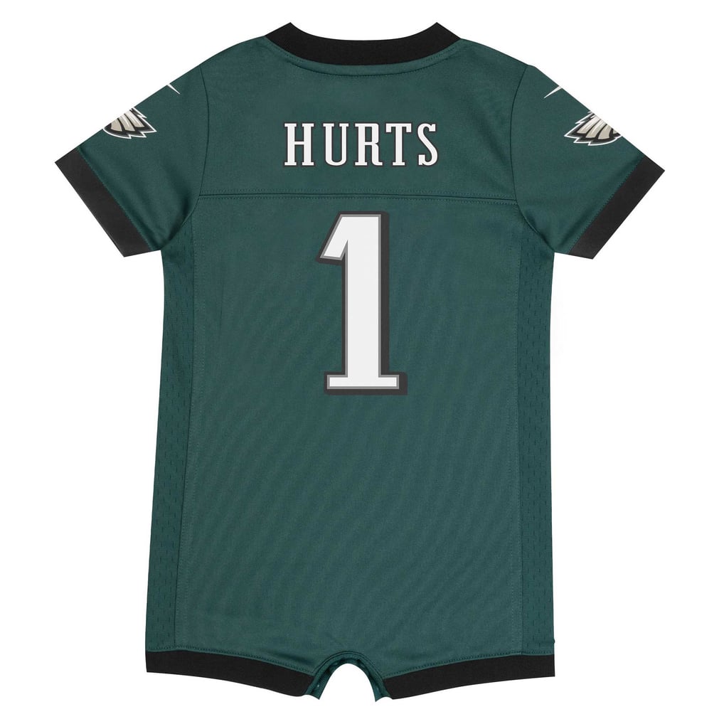 Newborn Philadelphia Eagles Jalen Hurts Midnight Green Romper Game Jersey
