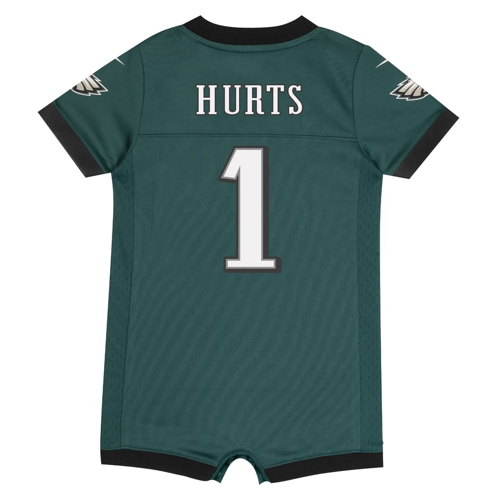 Newborn Philadelphia Eagles Jalen Hurts Midnight Green Romper Game Jersey