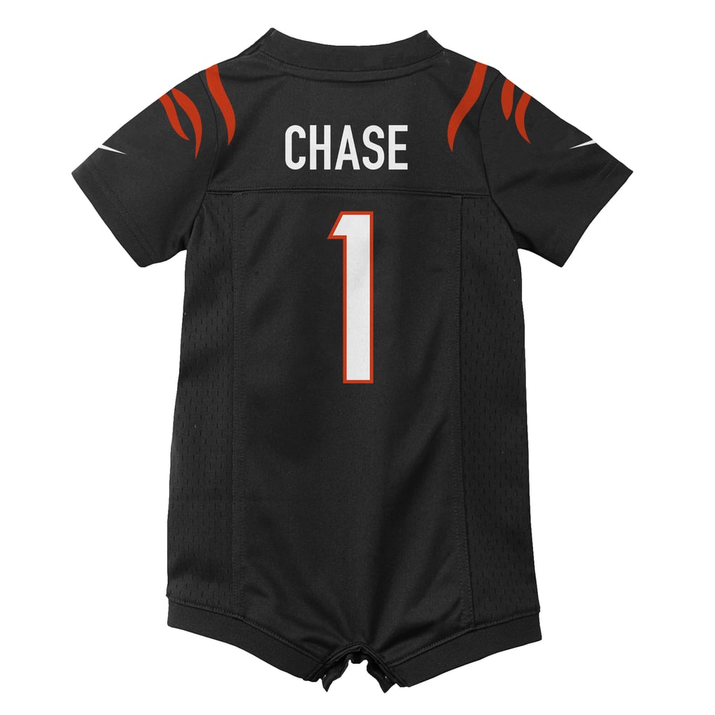 Newborn Cincinnati Bengals Ja'Marr Chase Black Romper Game Jersey