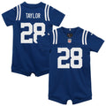 Newborn Indianapolis Colts Jonathan Taylor Royal Romper Game Jersey
