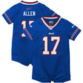 Newborn Buffalo Bills Josh Allen Royal Romper Game Jersey