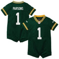 Newborn Green Bay Packers Micah Parsons Green Romper Game Jersey