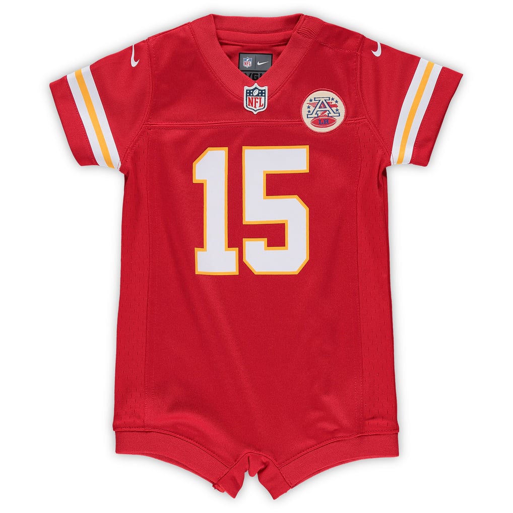 Newborn Kansas City Chiefs Patrick Mahomes Red Romper Game Jersey