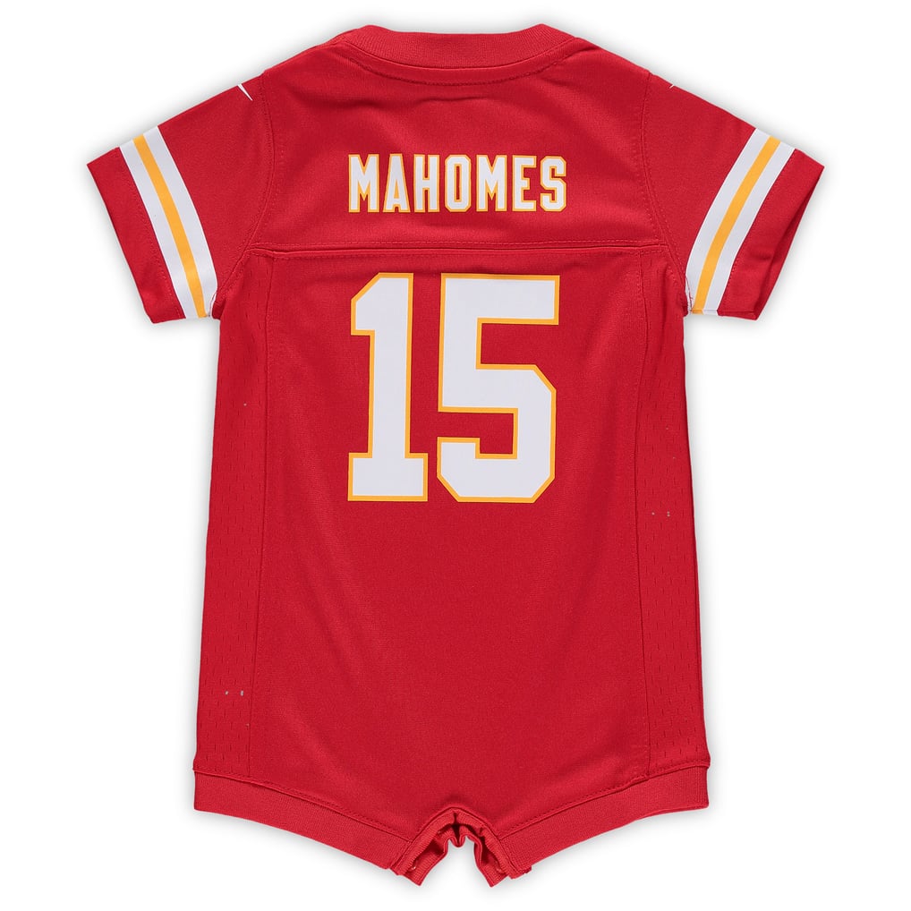 Newborn Kansas City Chiefs Patrick Mahomes Red Romper Game Jersey