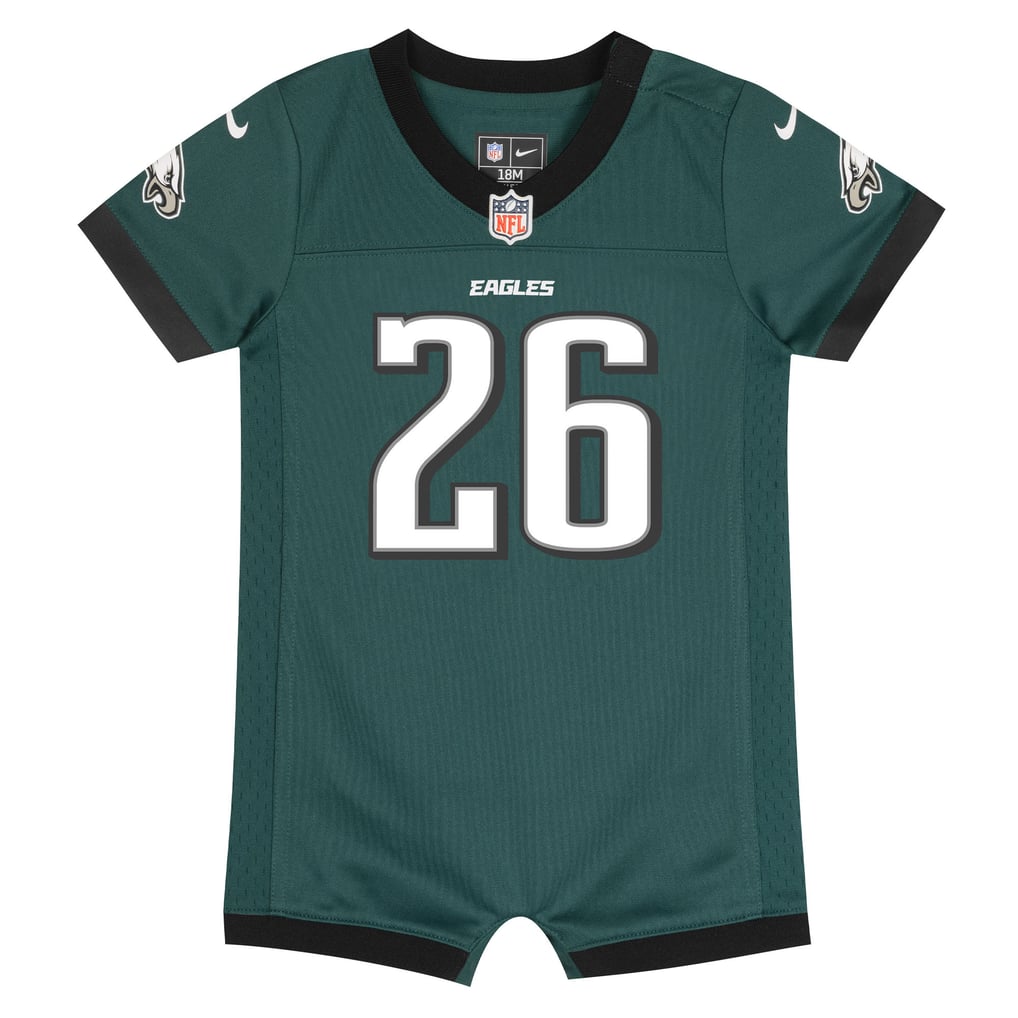 Newborn Philadelphia Eagles Saquon Barkley Midnight Green Romper Game Jersey