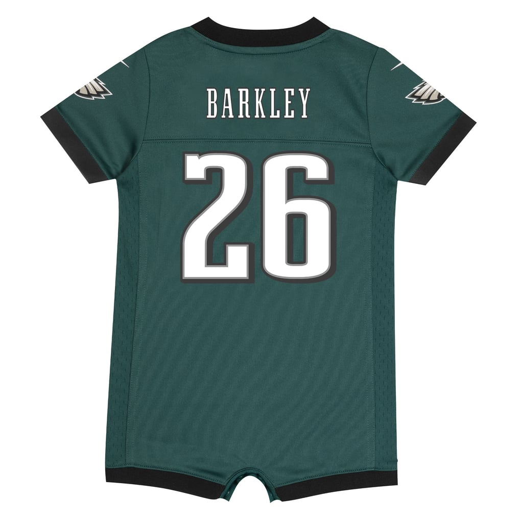 Newborn Philadelphia Eagles Saquon Barkley Midnight Green Romper Game Jersey