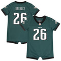 Newborn Philadelphia Eagles Saquon Barkley Midnight Green Romper Game Jersey
