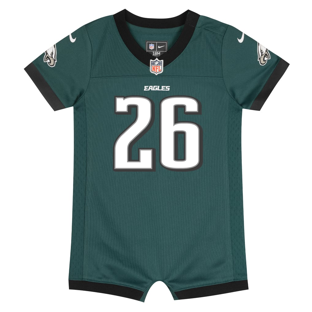 Newborn Philadelphia Eagles Saquon Barkley Midnight Green Romper Game Jersey