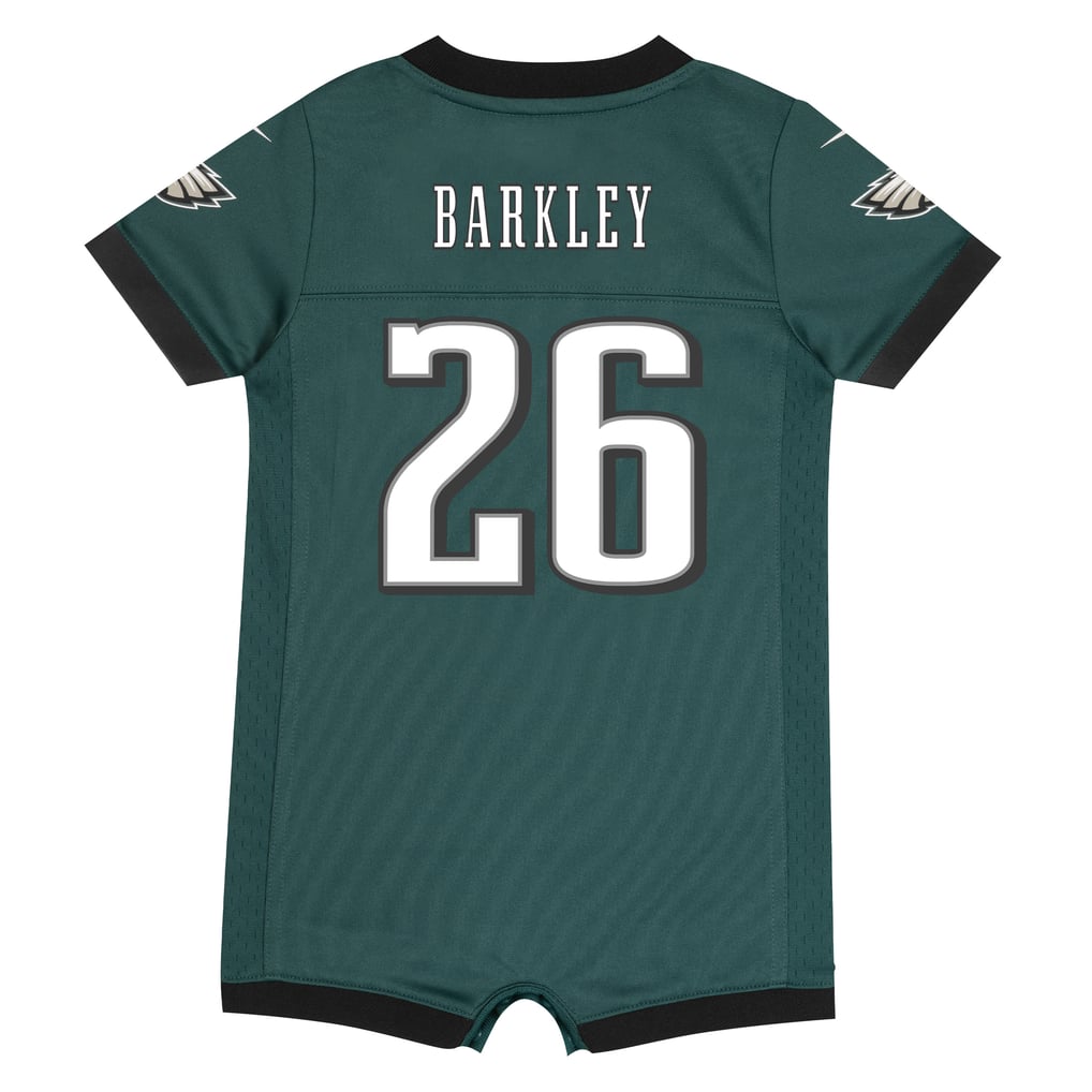 Newborn Philadelphia Eagles Saquon Barkley Midnight Green Romper Game Jersey