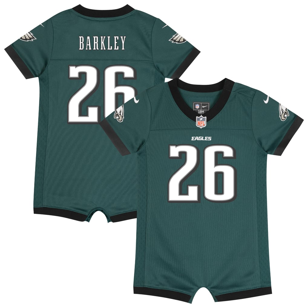 Newborn Philadelphia Eagles Saquon Barkley Midnight Green Romper Game Jersey