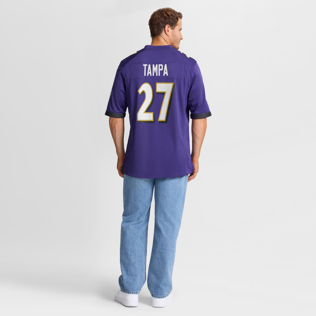 Men's Baltimore Ravens T.J. Tampa Purple Team Game Jersey