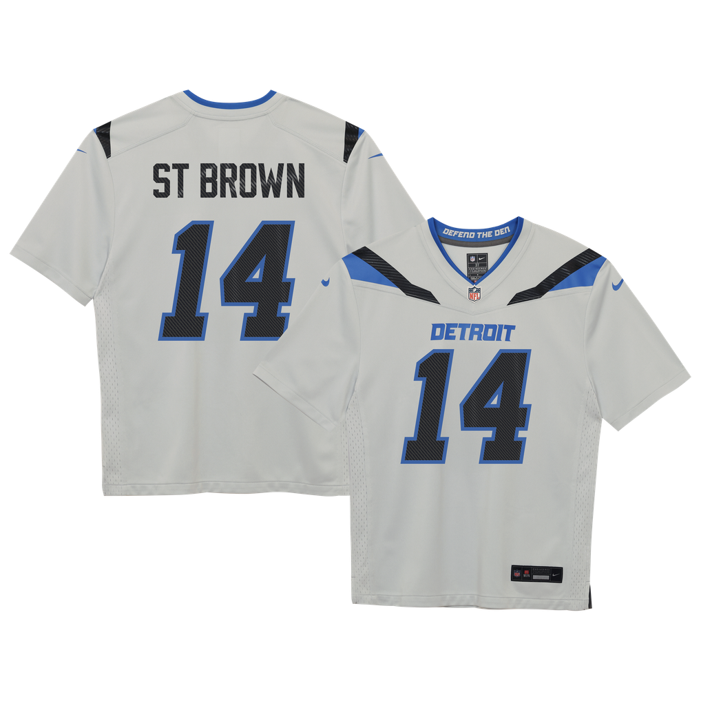 Preschool Detroit Lions Amon-Ra St. Brown Silver 2026 Rivalries Collection Game Jersey