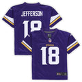 Preschool Minnesota Vikings Justin Jefferson Purple Game Jersey