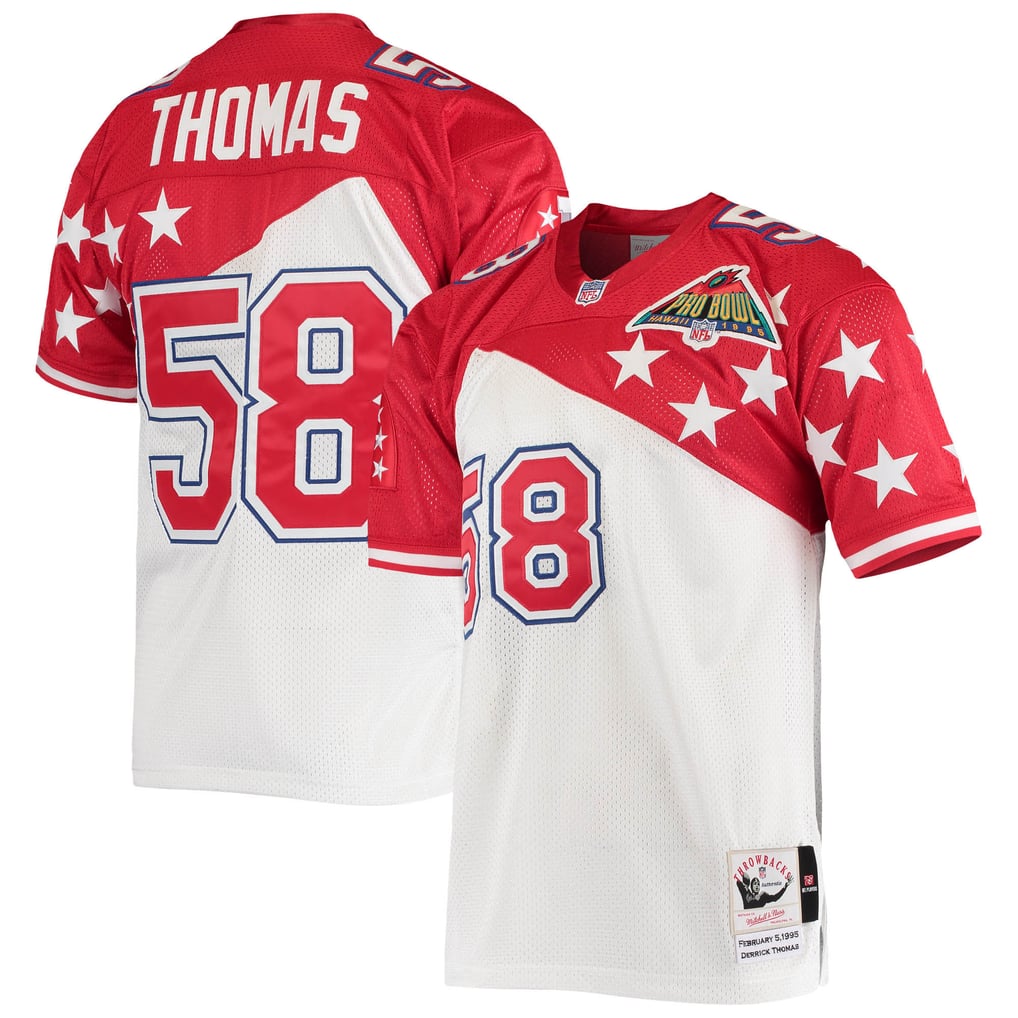 Men's AFC Derrick Thomas White/Red 1995 Pro Bowl Authentic Jersey