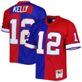 Men's Buffalo Bills Jim Kelly Royal/Red 1990 Split Legacy Replica Jersey