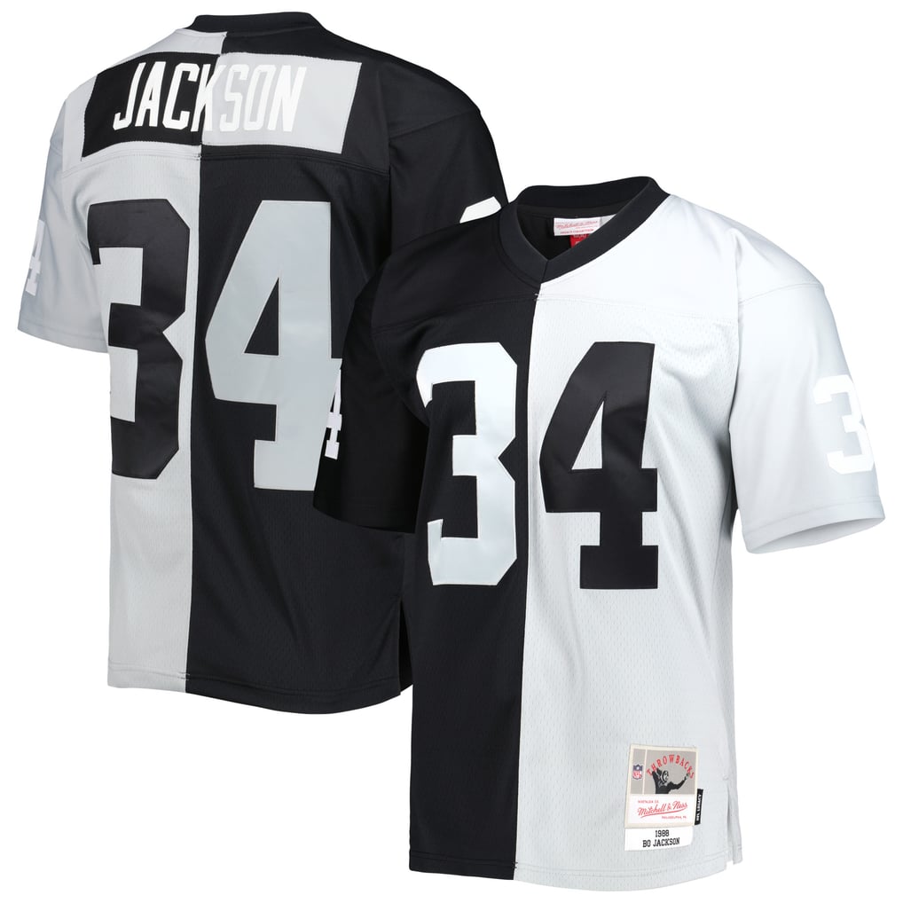 Men's Las Vegas Raiders Bo Jackson Black/Silver 1988 Split Legacy Replica Jersey