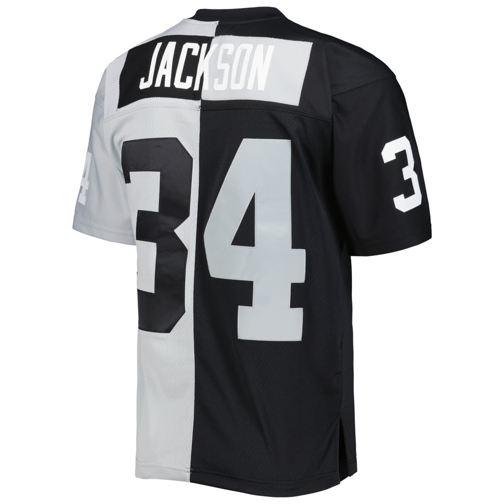 Men's Las Vegas Raiders Bo Jackson Black/Silver 1988 Split Legacy Replica Jersey