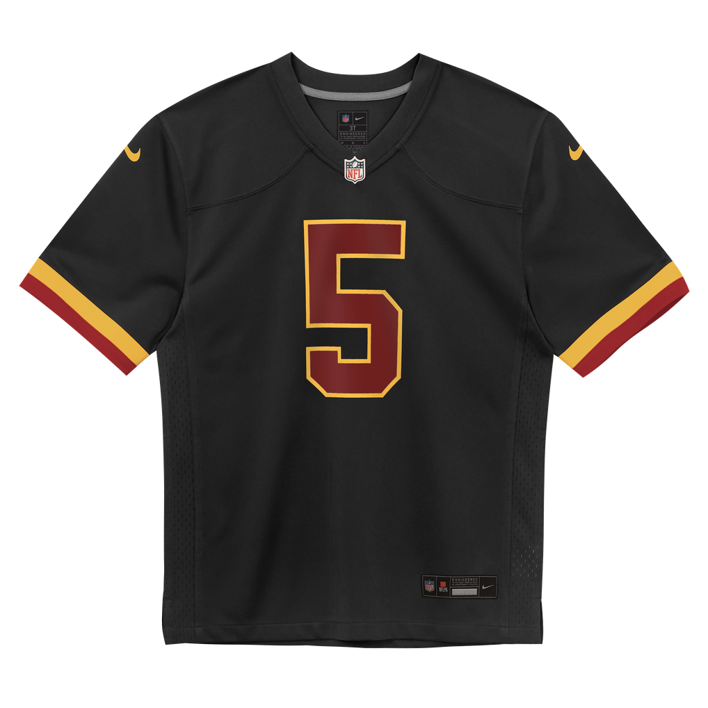 Toddler Washington Commanders Jayden Daniels Black Alternate Game Jersey