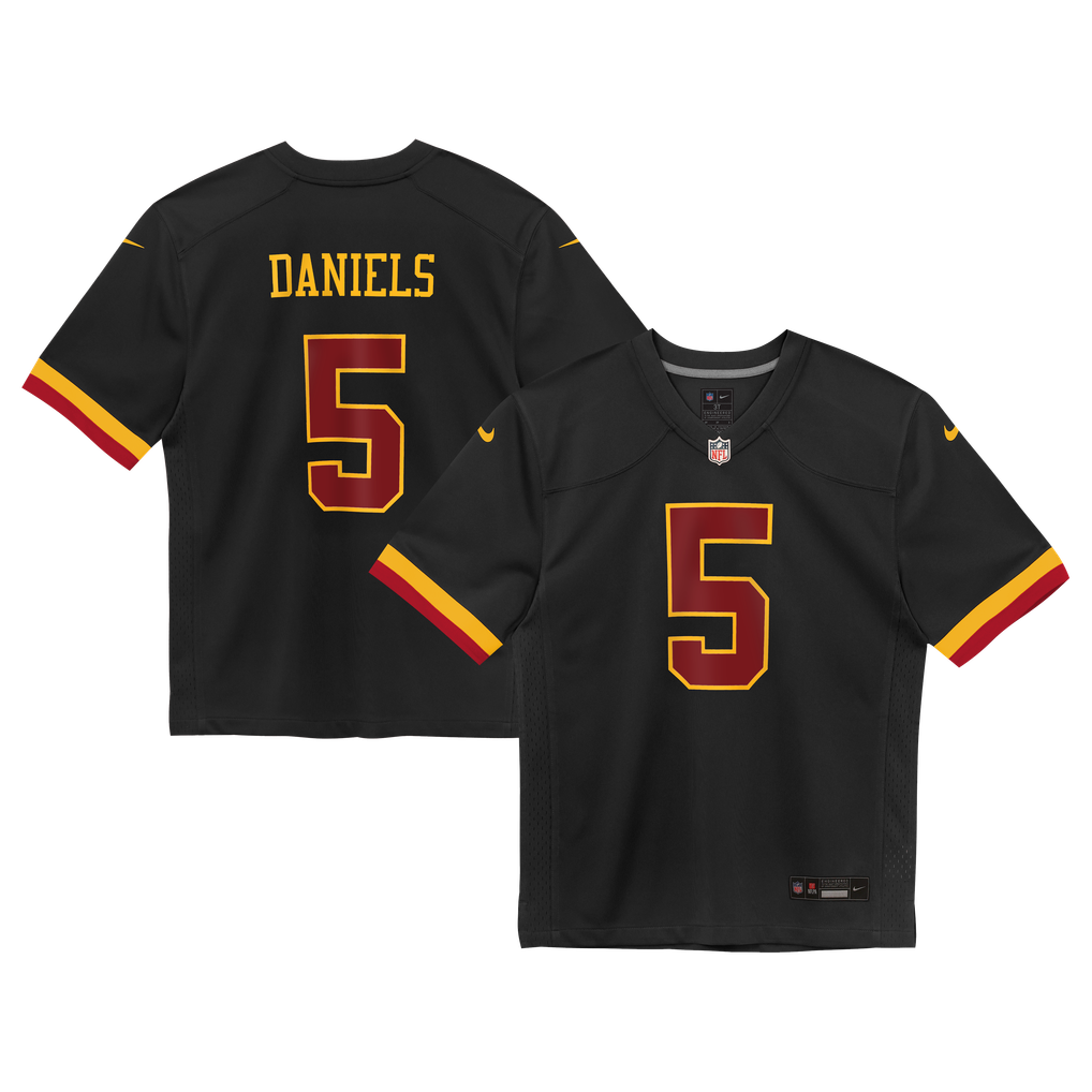 Toddler Washington Commanders Jayden Daniels Black Alternate Game Jersey
