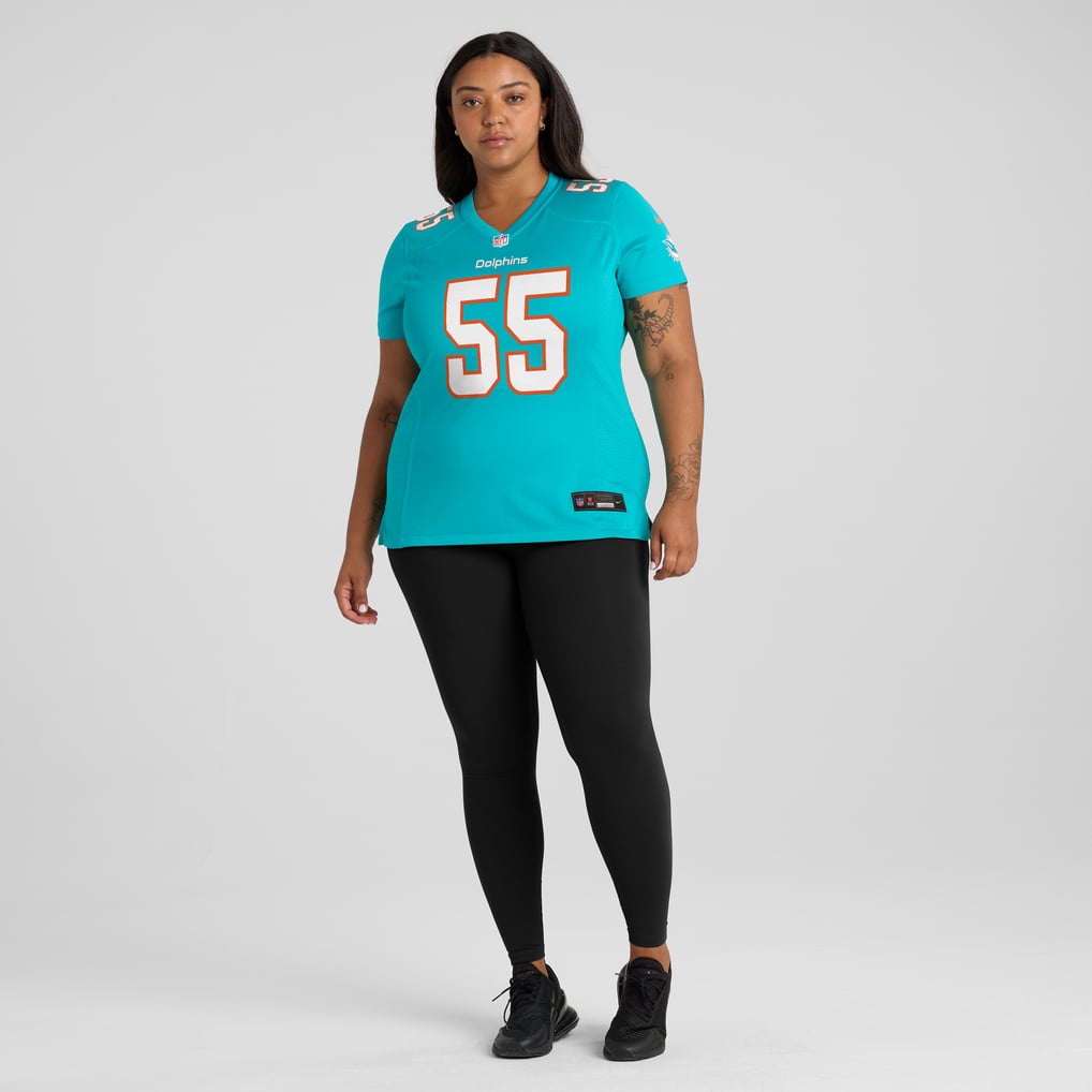 Women's Miami Dolphins Aaron Brewer Aqua Game Jersey