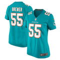 Women's Miami Dolphins Aaron Brewer Aqua Game Jersey