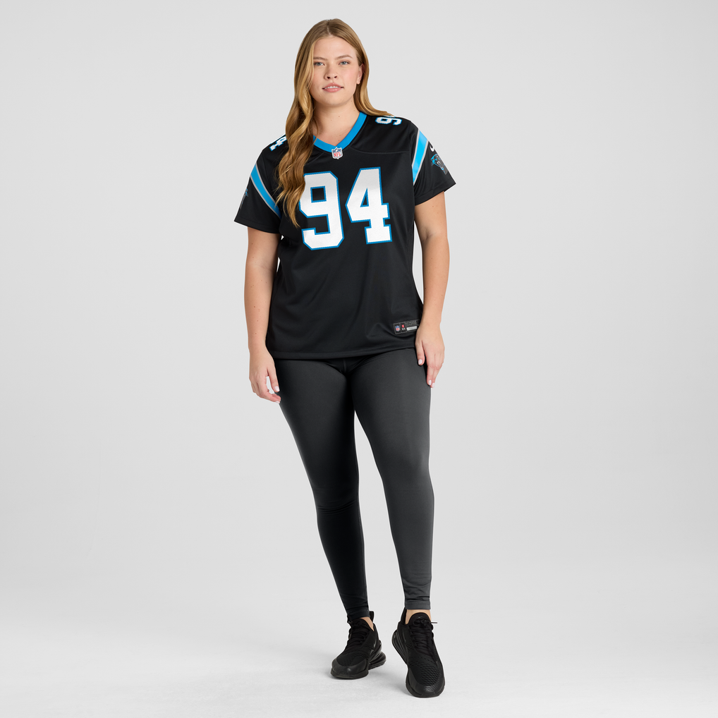 Women's Carolina Panthers Aaron Hall Black Team Game Jersey