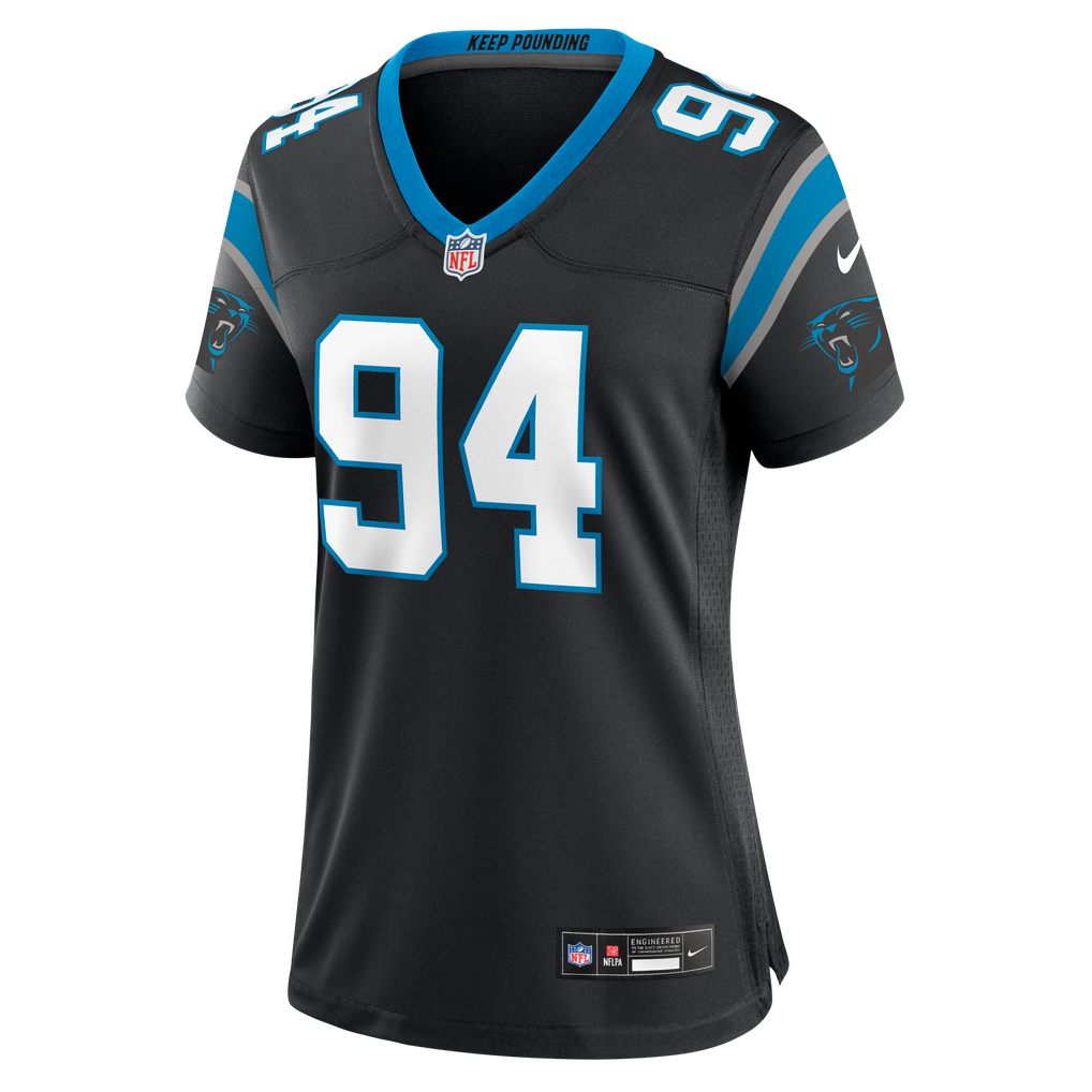 Women's Carolina Panthers Aaron Hall Black Team Game Jersey