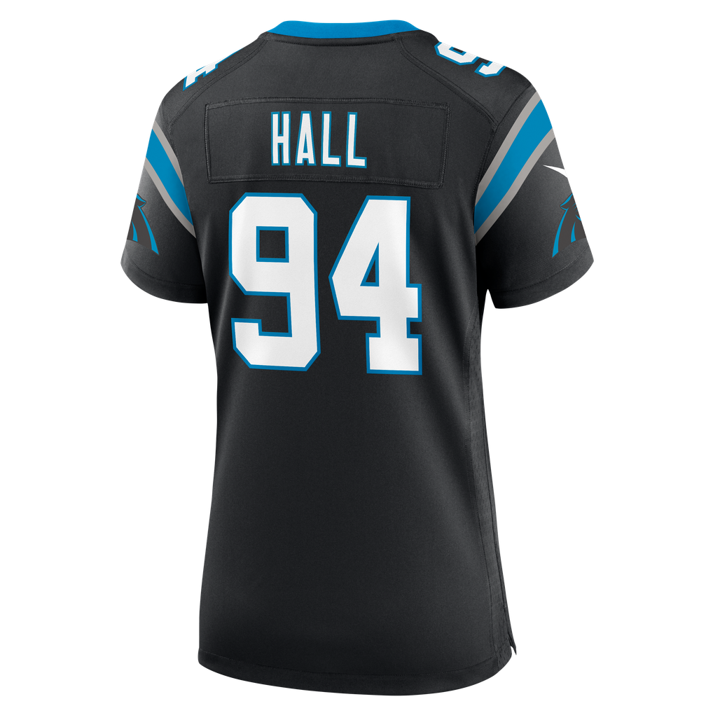 Women's Carolina Panthers Aaron Hall Black Team Game Jersey
